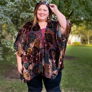 Torrid Velvet Burnout Kimono, one plus size